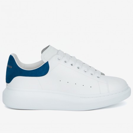 Alexander McQueen Men's Oversized Sneakers With Blue Suede Heel