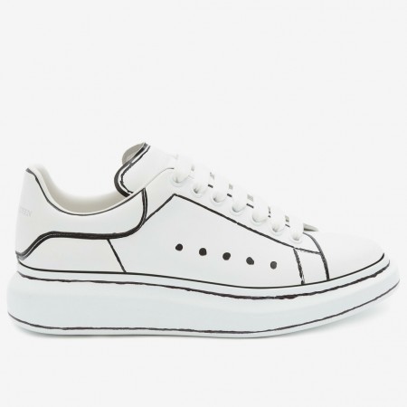 Alexander McQueen Men's Oversized Sneakers With Black Outlines