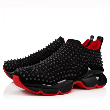 Christian Louboutin Men's Spike Sock Donna Sneakers Noir