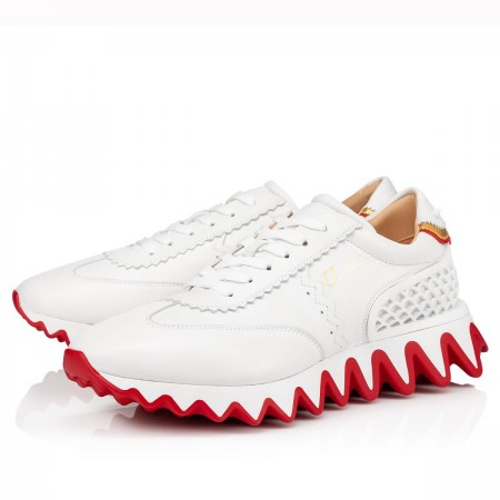 Christian Louboutin Women's Loubishark Sneakers In White Leather