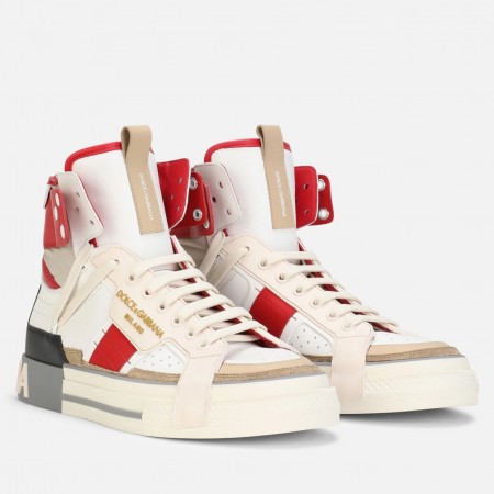 Dolce & Gabbana Men's Red Custom 2.Zero High-top Sneakers