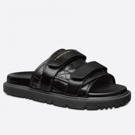 DIor Dio(r)evolution Slides Sandals In Black Cannage Calfskin