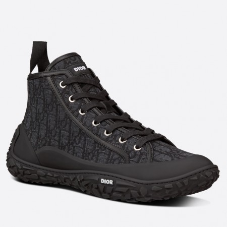 Dior Men's B28 High-top Sneakers In Black Oblique Jacquard