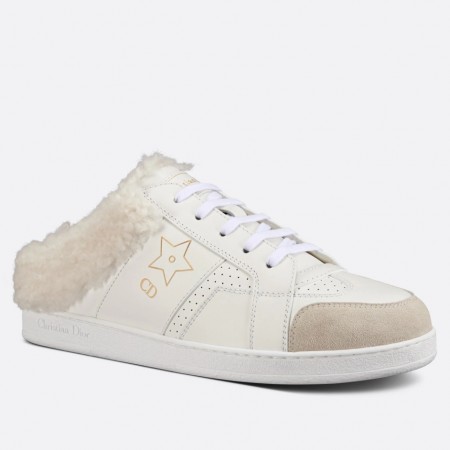 Dior Star Low-top Sneakers in White Calfskin and Shearling