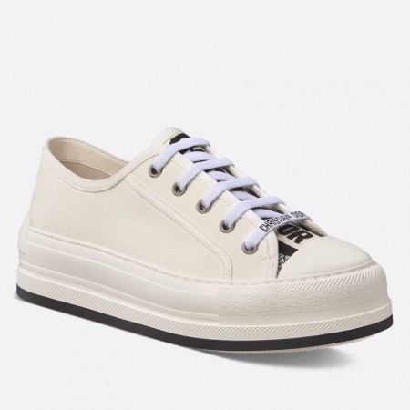 Dior Walk'n'Dior Platform Sneakers In White Embroidered Cotton