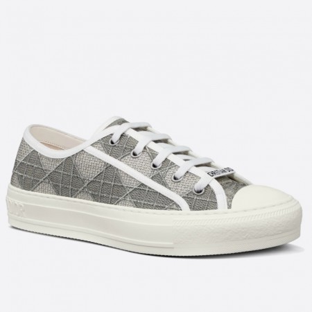 Dior Walk'n'Dior Sneakers In Grey Cannage Cotton