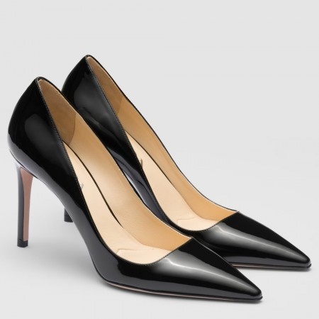 Prada Pumps 95mm In Black Patent Leather