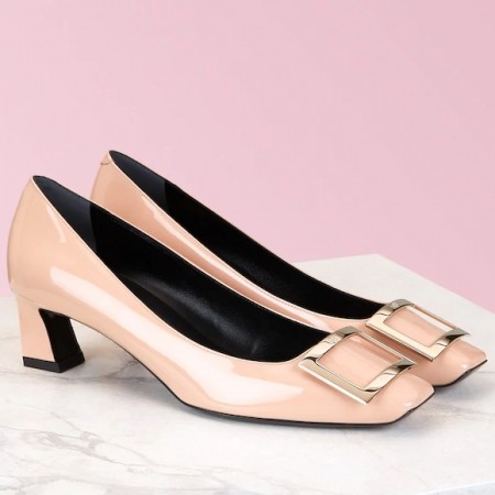 Roger Vivier Belle Vivier 45mm Pumps In Pink Patent Leather