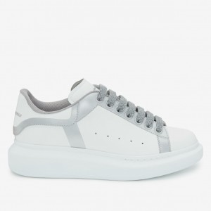 Alexander McQueen Women's Oversized Sneakers With Silver Trim