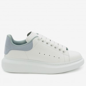 Alexander McQueen Women's Oversized Sneakers With Blue Patent Heel