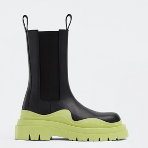 Bottega Veneta BV Tire Chelsea Boots with Yellow Outsole