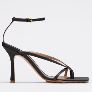 Bottega Veneta Stretch Sandals 90MM In Black Lambskin