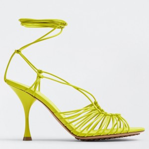 Bottega Veneta Dot Sandals 100mm In Kiwi Lambskin