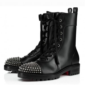 Christian Louboutin Black Ts Croc Flat Ankle Boots