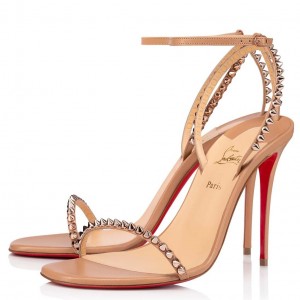 Christian Louboutin So Me 100mm Sandals In Nude Lambskin