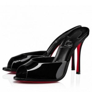 Christian Louboutin Me Dolly 100mm Mules In Black Patent Leather