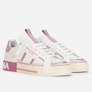 Dolce & Gabbana Women's Custom 2.Zero Sneakers White/Pink