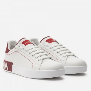 Dolce & Gabbana Women's Portofino Sneakers with Red Branded
