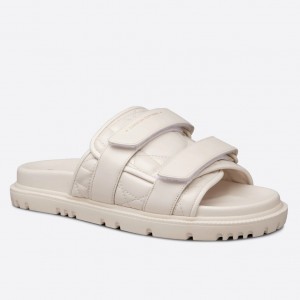 DIor Dio(r)evolution Slides Sandals In White Cannage Calfskin