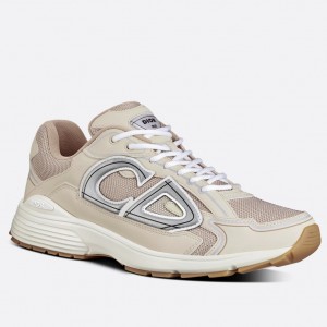 Dior Men's B30 Sneakers In Cream Mesh and Fabric