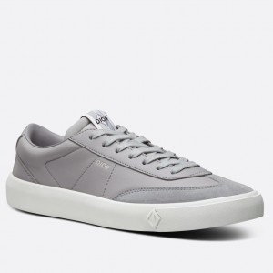 Dior Men's B101 Sneakers In Grey Calfskin