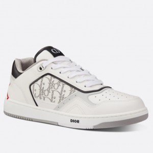 Dior & Shawn Men's B27 Low-Top Sneakers In White Leather