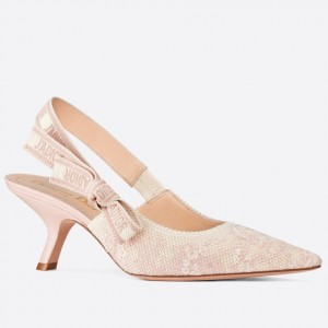 Dior J'Adior Slingback Pumps 65mm In Pink Toile de Jouy Cotton