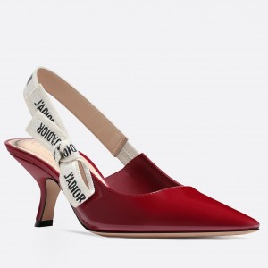 Dior J'Adior Slingback Pumps 65mm In Red Patent Calfskin