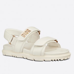 Dior DiorAct Sandals In White Lambskin