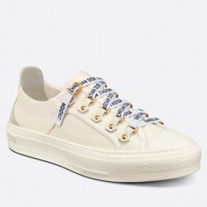 Dior Walk'n'Dior Sneakers in White Canvas and Suede Calfskin