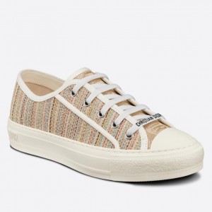 Dior Walk'n'Dior Sneakers In Thread Embroidered Cotton