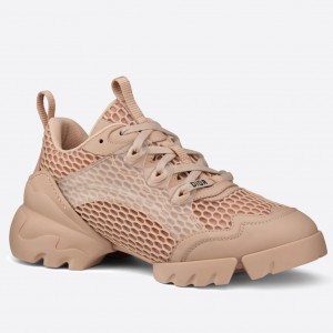 Dior D-Connect Sneakers In Nude Mesh