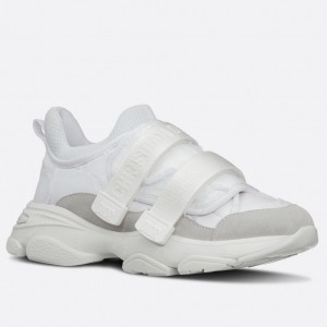 Dior D-Wander Sneakers In White Camouflage Technical Fabric