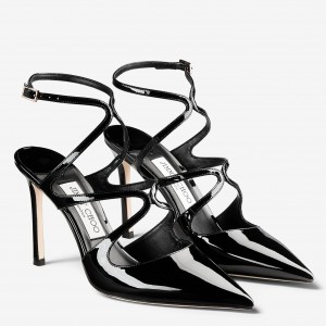 Jimmy Choo Azia Pumps 95mm in Black Patent Leather