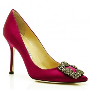 Manolo Blahnik Hangisi 105 Pumps In Bordeaux Satin