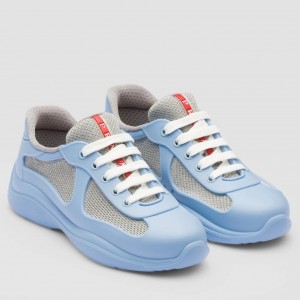 Prada America's Cup Sneakers in Blue Rubber and Bike Fabric 