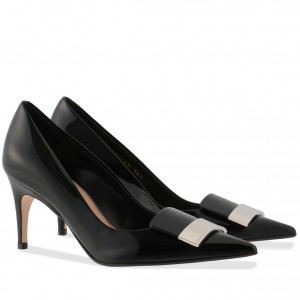 Sergio Rossi SR1 Pumps 75mm In Black Patent