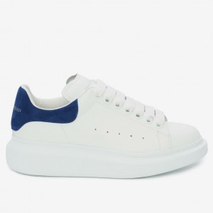 Alexander McQueen Women's Oversized Sneakers With Indigo Suede Heel