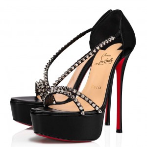 Christian Louboutin Black So Spike Alta Sandals 150MM