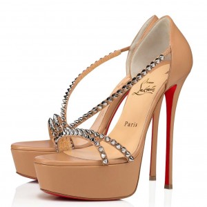 Christian Louboutin Nude So Spike Alta Sandals 150MM