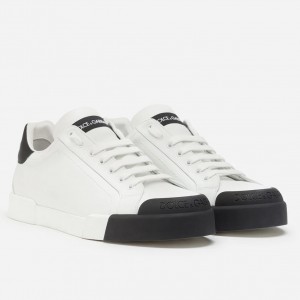 Dolce & Gabbana Women's Portofino Sneakers with Black Toe-cap 