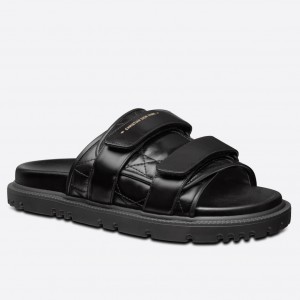 DIor Dio(r)evolution Slides Sandals In Black Cannage Calfskin
