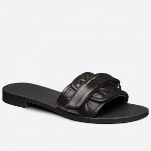 Dior Dio(r)evolution Slide Sandals In Black Calfskin