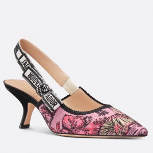 Dior J'Adior Slingback Pumps 65mm In Pink Toile de Jouy Voyage Motif