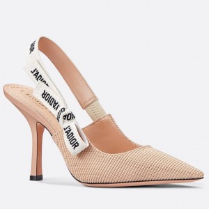 Dior J'Adior Slingback Pumps 100mm In NudeTechnical Fabric