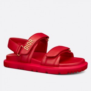 Dior DiorAct Sandals In Red Lambskin