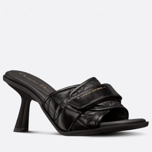 Dior Dio(r)evolution Heeled Slides In Black Calfskin