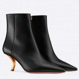 Dior D-Sculpture Ankle Boot In Black Lambskin 