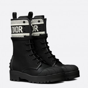 Dior D-Major Ankle Boots In BlackFabric and Calfskin