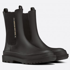 Dior Trial Ankle Chelsea Boots In Black Calfskin